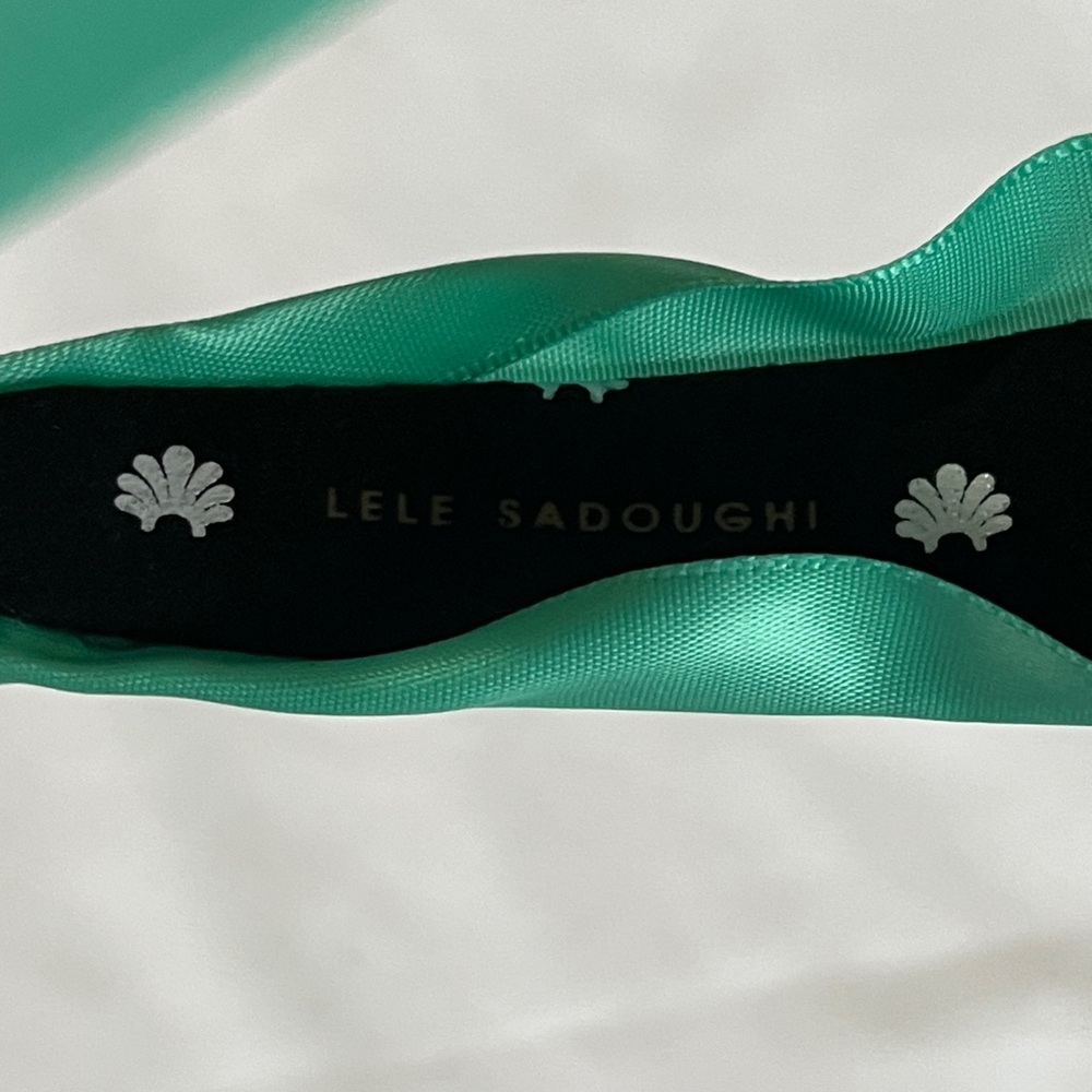 Lele Sadoughi Silk Shirley Ribbon Headband in Electric Mint NWT - Picture 10 of 10